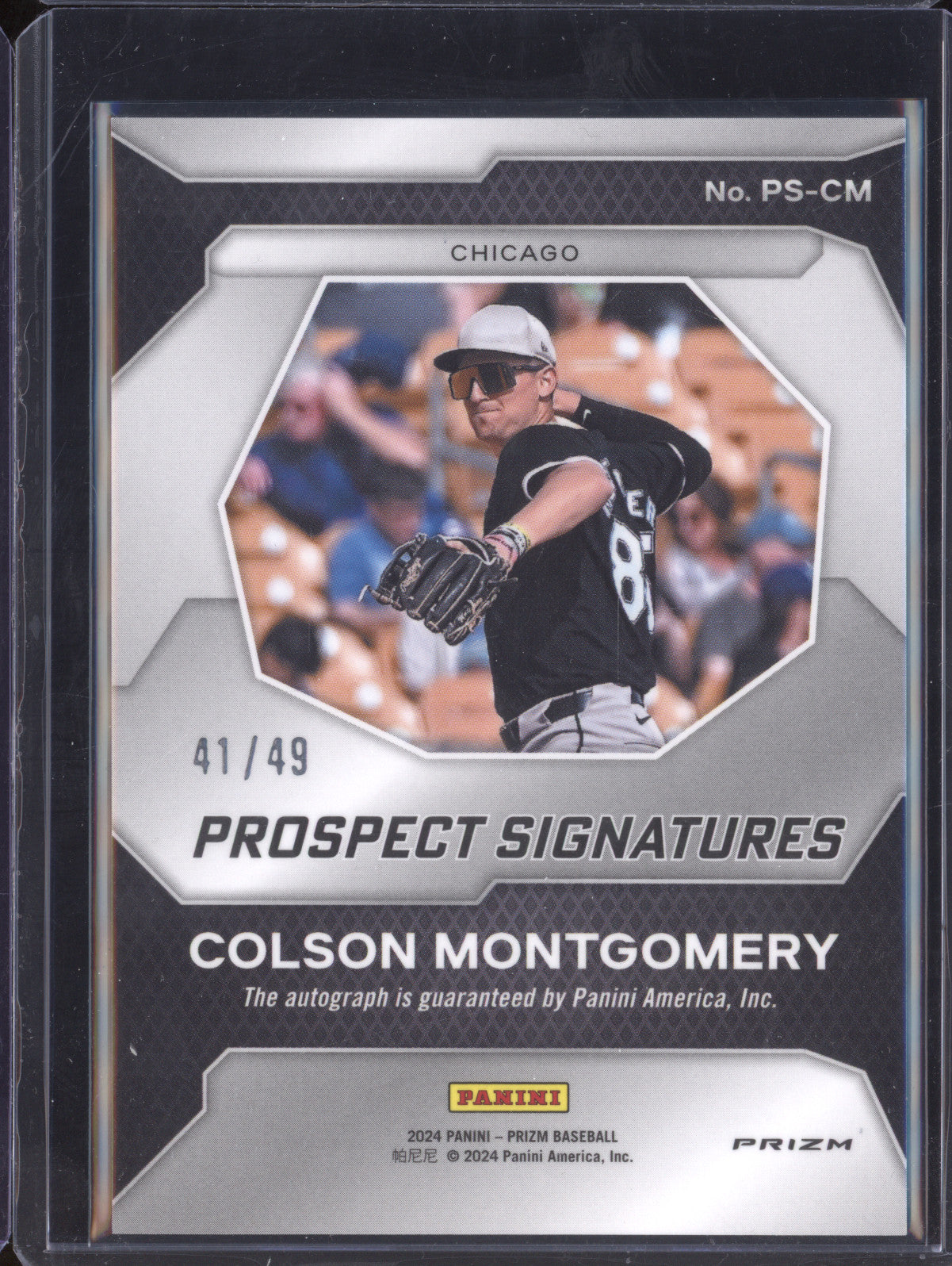 Colson Montgomery 2024 Panini Prizm PS-CM Prospect Signatures Blue RC 41/49