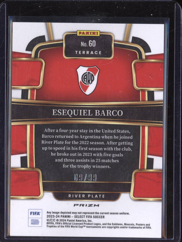 Esequiel Barco 2023-24 Panini Select FIFA 60 Winter Camo RC 9/99