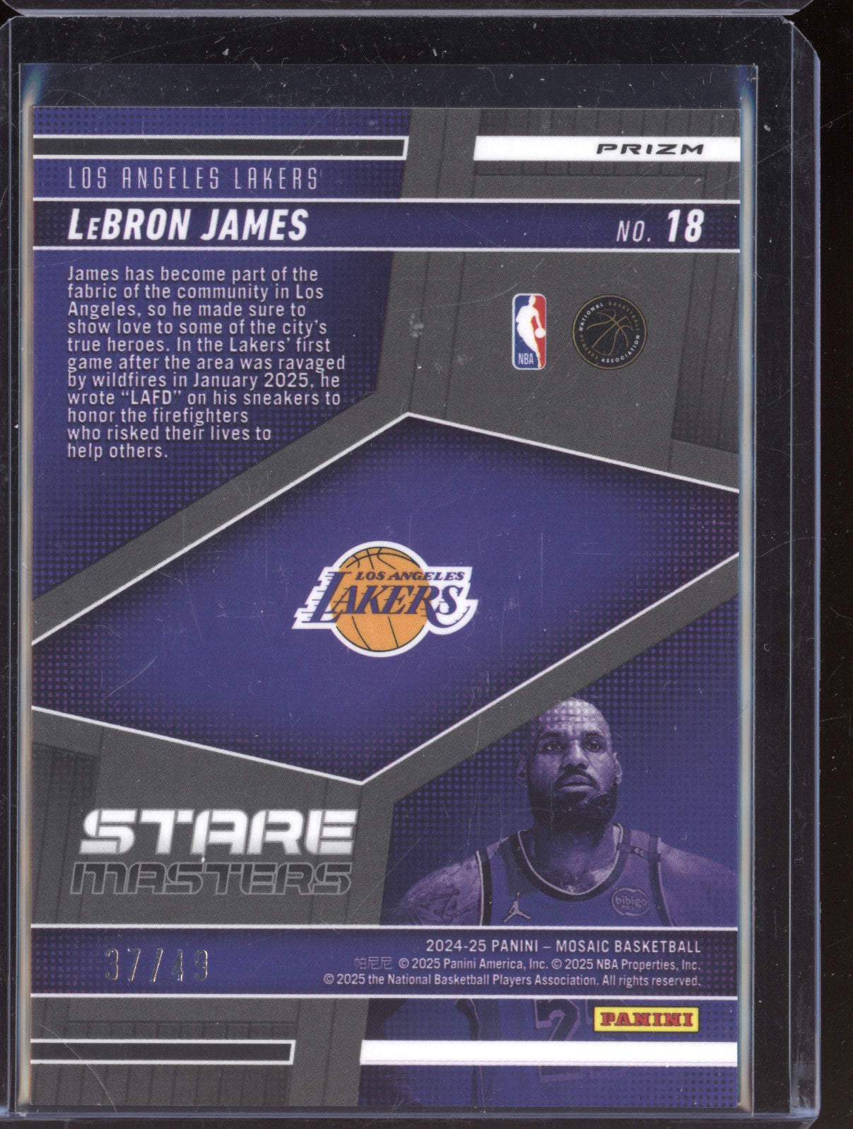 Lebron James 2024-25 Panini Mosaic 18 Stare Masters Mosaic Orange 37/49