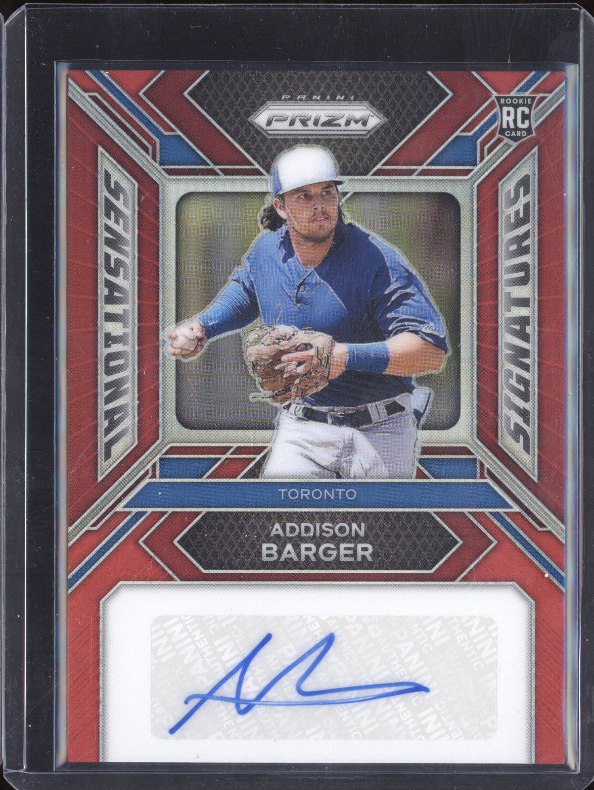 Addison Barger 2024 Panini Prizm SS-AB Sensational Signatures Red RC 91/99