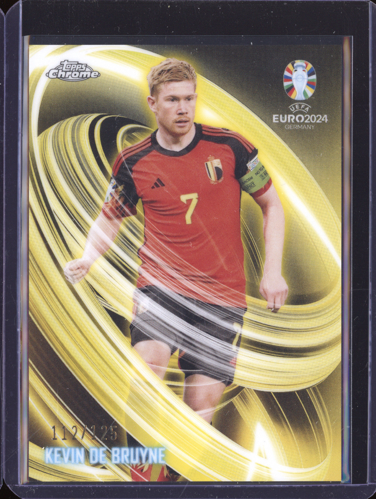 Kevin De Bruyne 2024 Topps Chrome Euro 2024 NN-23 Neon Nations Yellow