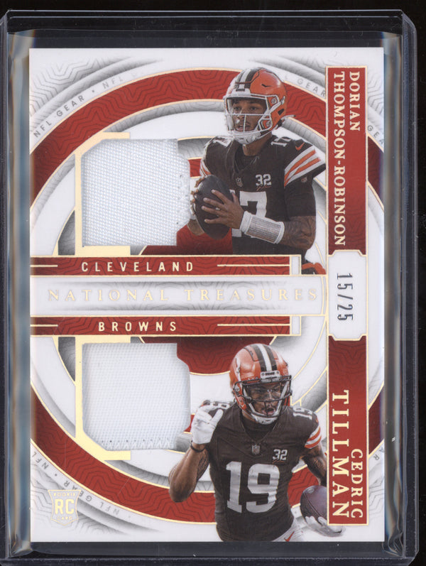 Dorian Thompson-Robinson Tillman 2023 Panini NT NFL Gear Dual Patch RC /25