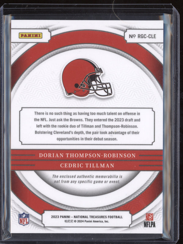 Dorian Thompson-Robinson Tillman 2023 Panini NT NFL Gear Dual Patch RC /25