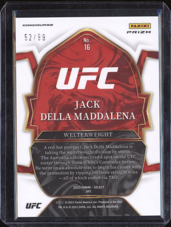 Jack Della Maddalena 2023 Panini Select 16 H2 Disco Prizm Red RC 52/99