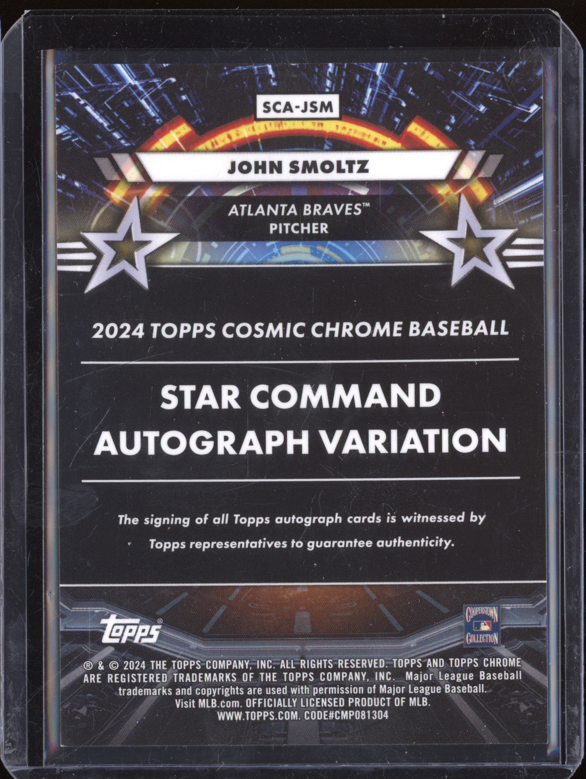 John Smoltz 2024 Topps Cosmic Chrome SCA-JSM Star Command Auto Gold 3/540