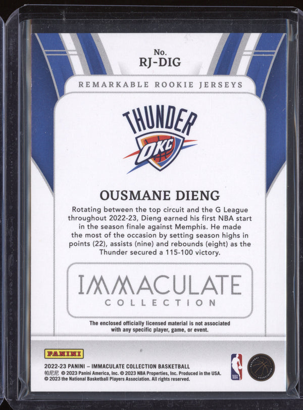 Ousmane Dieng 2022-23 Panini Immaculate RJ-DIG Remarkable Rookie Jerseys RC 85/99