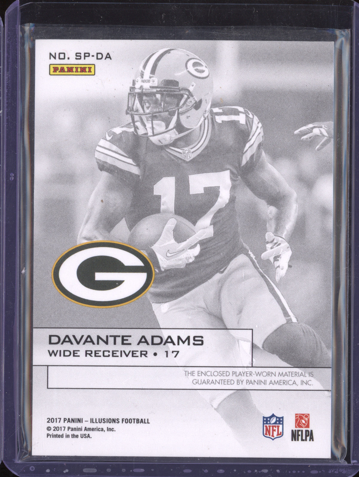 Davante Adams 2017 Panini Illusions SP-DA Spotlight Memorabilia Blue 32/100