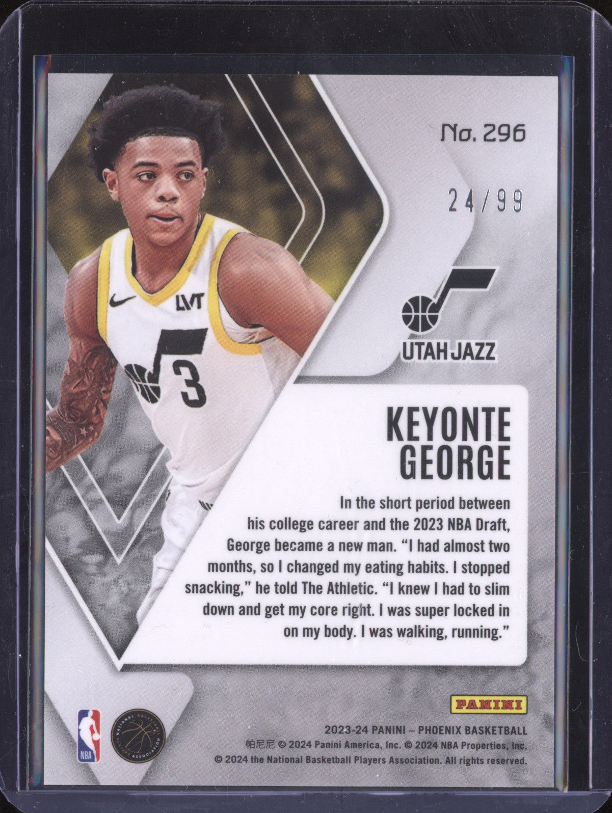 Keyonte George 2023-24 Panini Phoenix 296 Orange RC 24/99