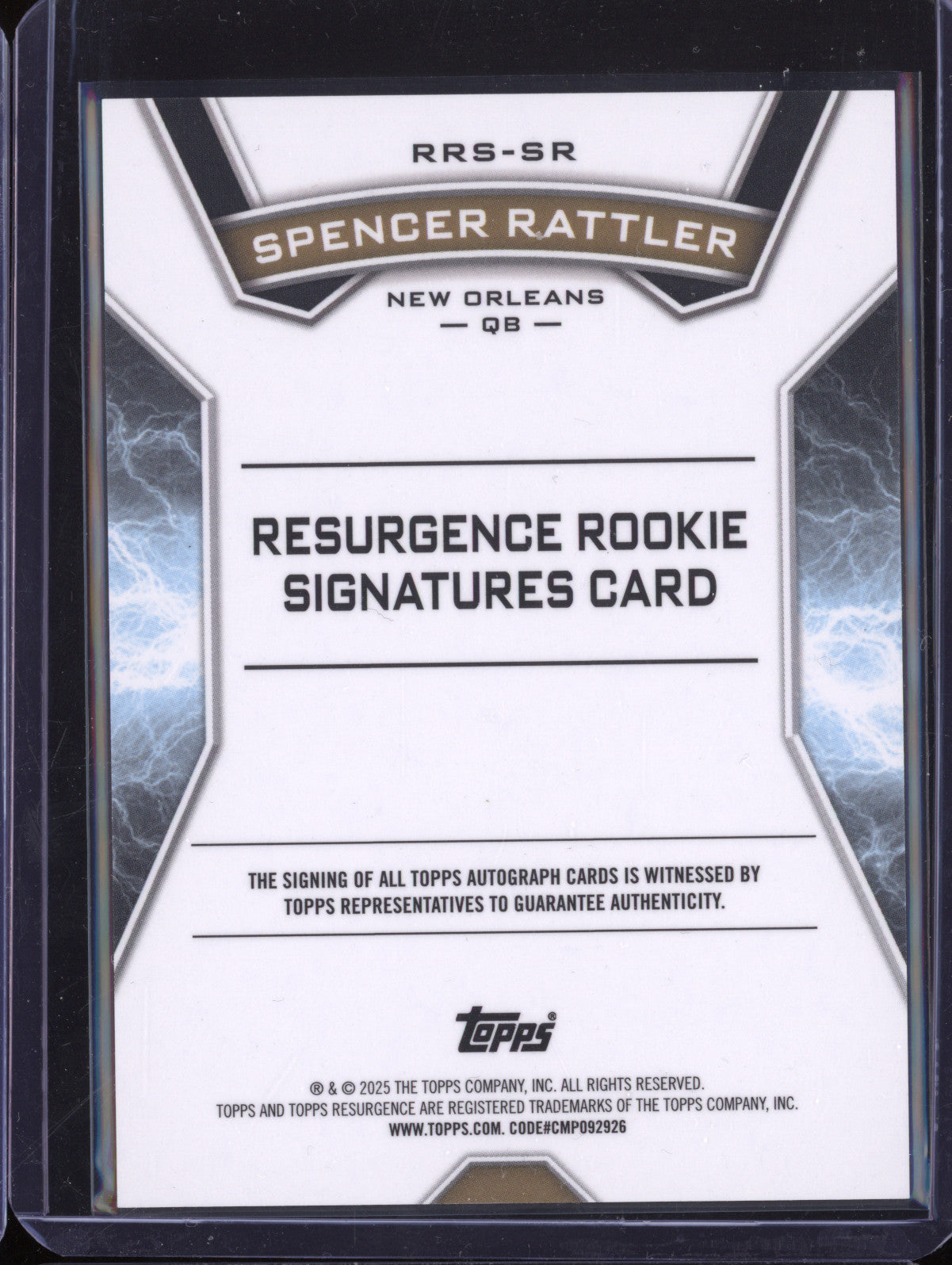 Spencer Rattler 2024 Topps Resurgence RRS-SR Rookie Auto Refractor RC