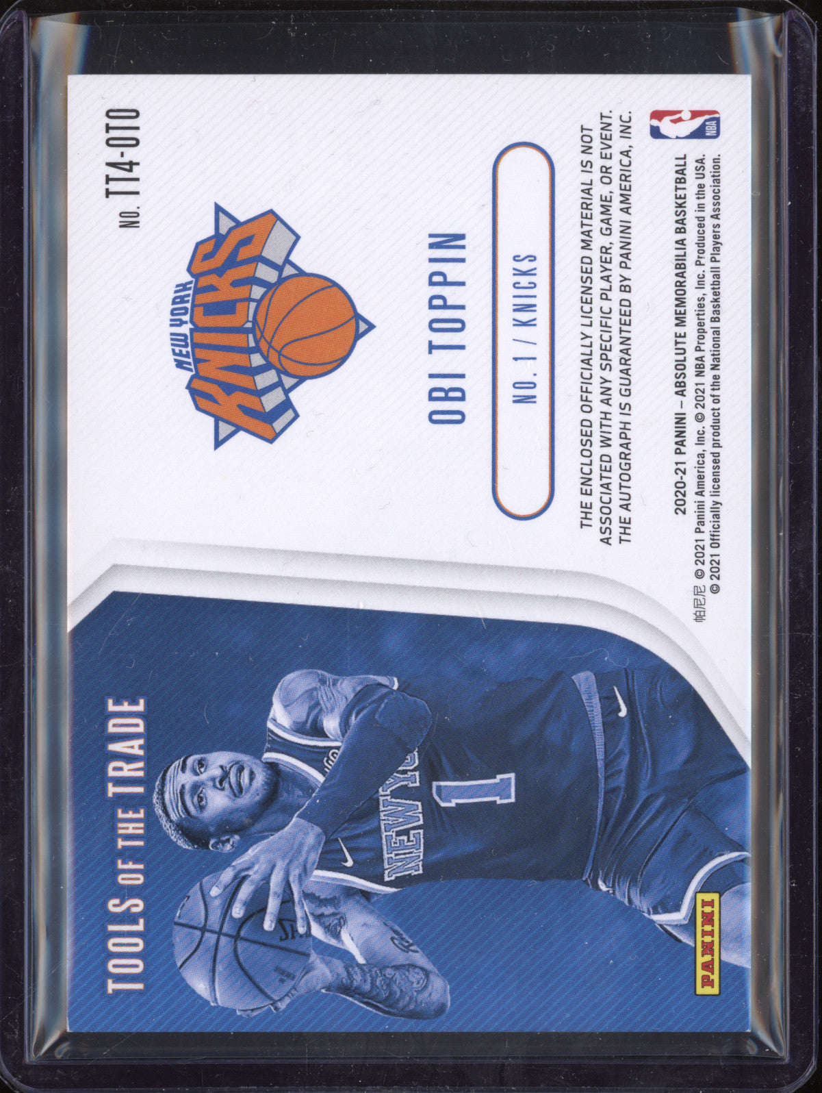Obi Toppin 2020-21 Panini Absolute Tools of the Trade Four Swatch Auto 101/199