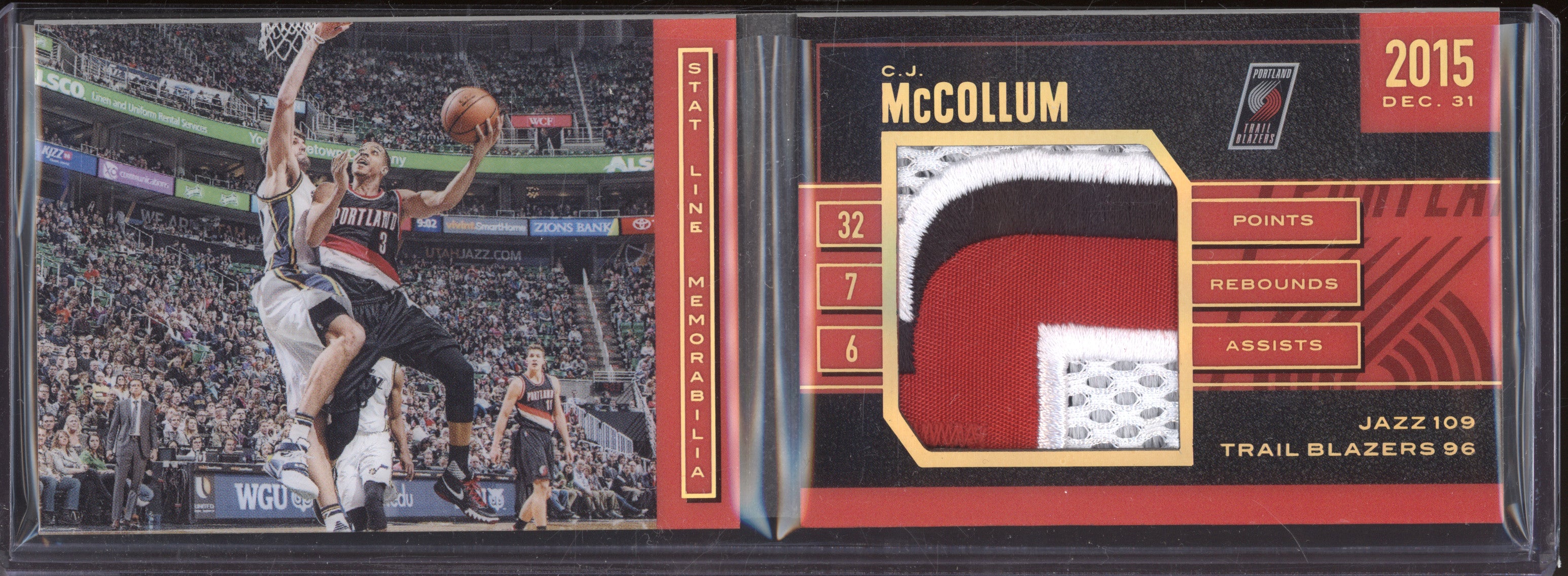 C.J. McCollum 2015-16 Panini Preferred SL-CM Stat Line Memorabilia Booklet 1/25