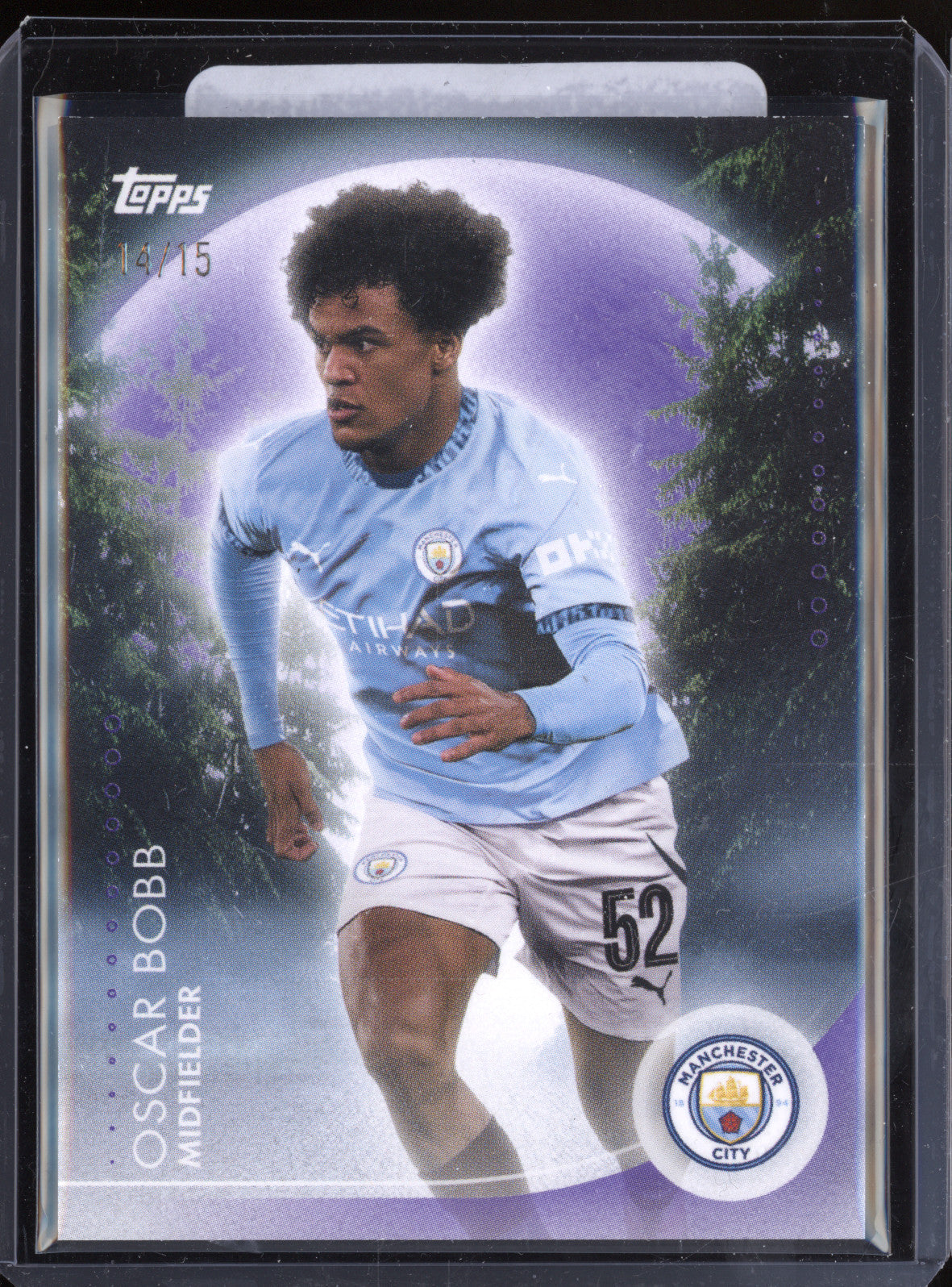 Oscar Bobb 2024-25 Topps Blue Moon Manchester City MO-7 Moonshine 14/15