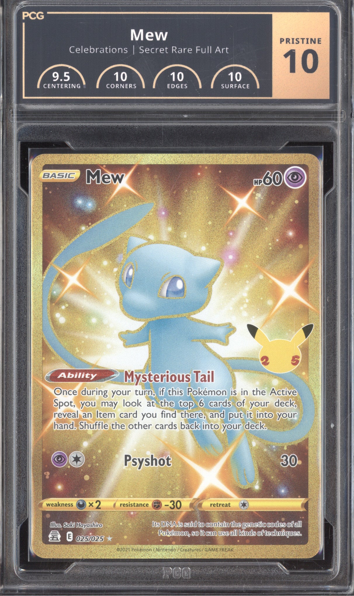 Mew 2021 Pokemon Celebrations 025/025 Hyper Rare PCG 10