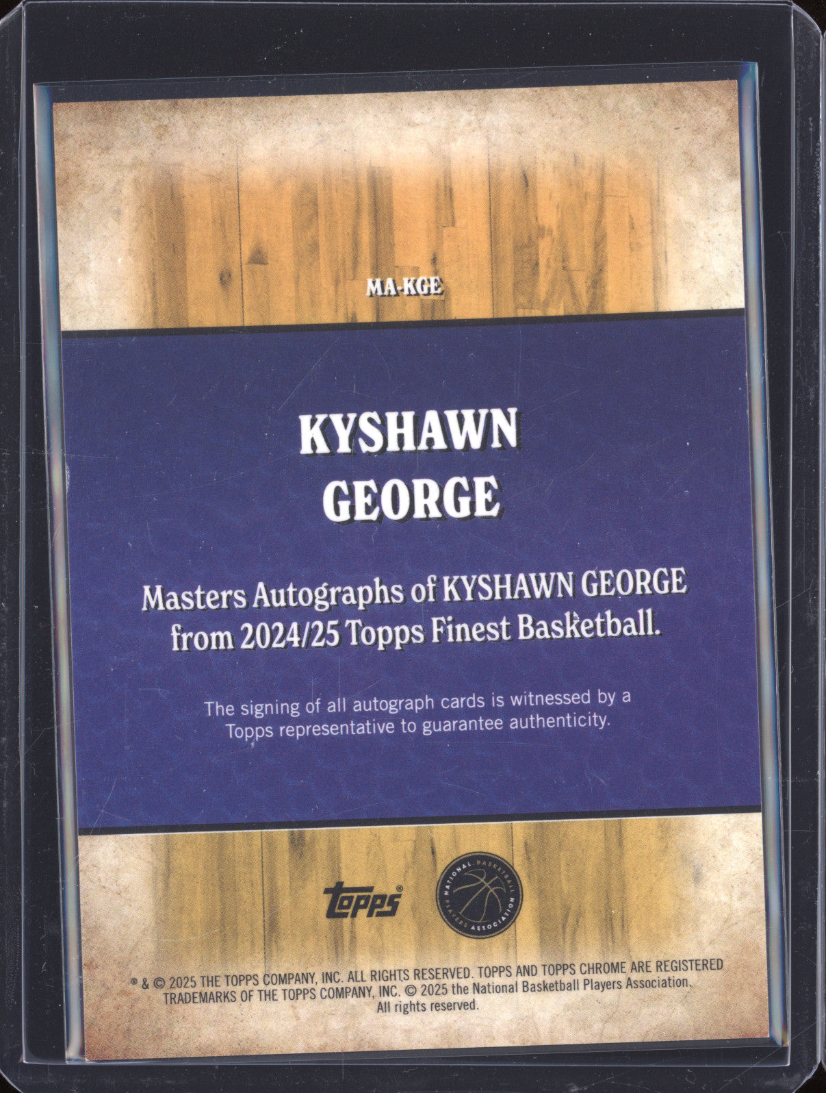 Kyshawn George 2024-25 Topps Finest MA-KGE Masters Auto Blue Geometric RC 61/99