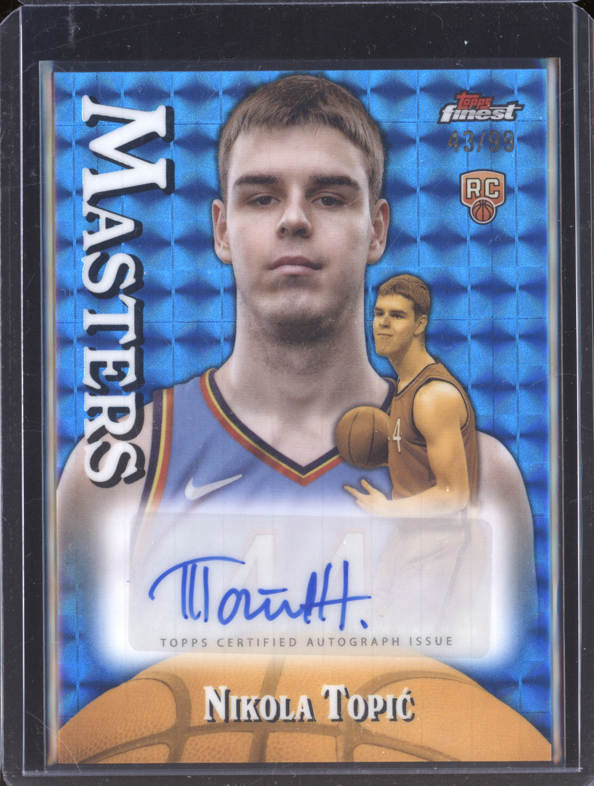Nikola Topic 2024-25 Topps Finest MA-NT Masters Auto Blue Geometric RC 43/99