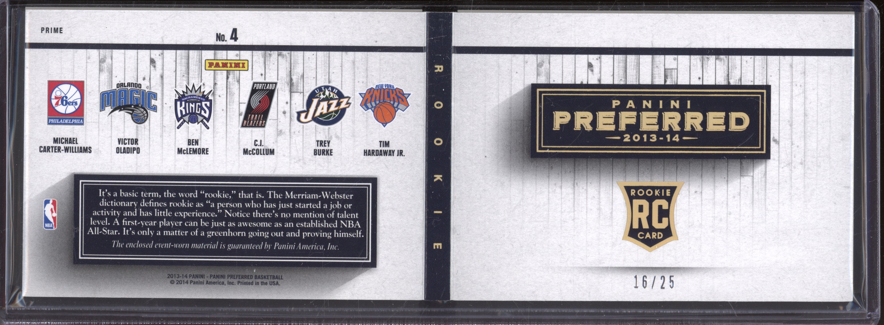Oladipo McCollum Hardaway Jr 2013-14 Panini Preferred 4 Rookie Booklet RC 16/25