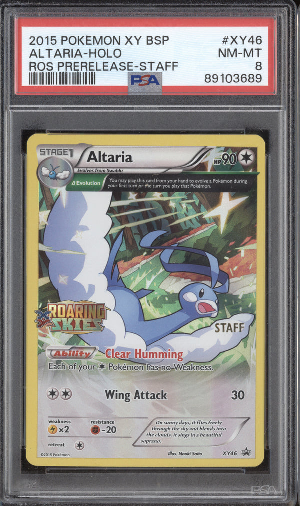 Altaria Holo 2015 Pokemon Roaring Skies XY46 Prerelease Staff Promo PSA 8