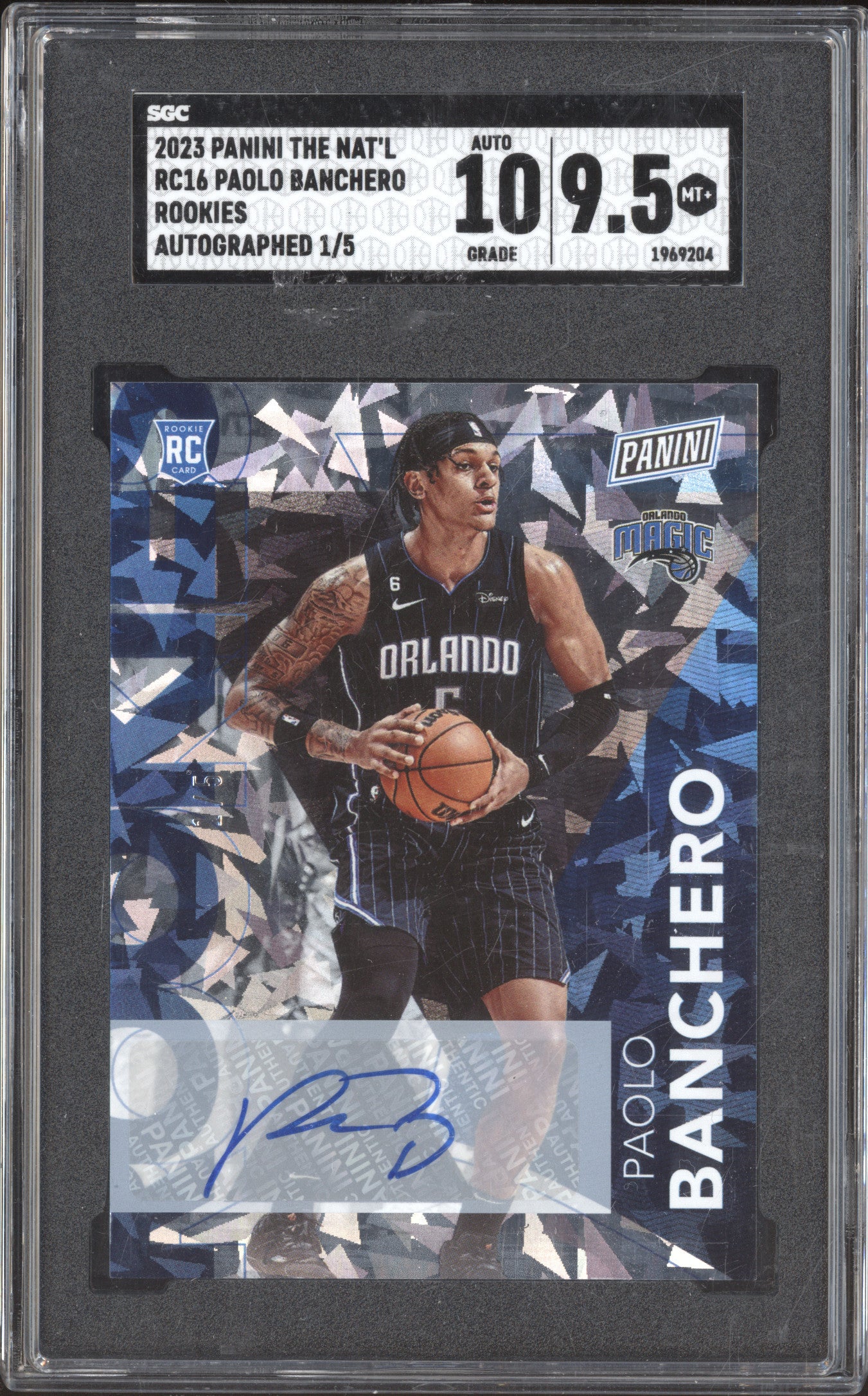 Paolo Banchero  Panini The National RC16 Rookies Autographed RC 1/5 SGC 9.5/10