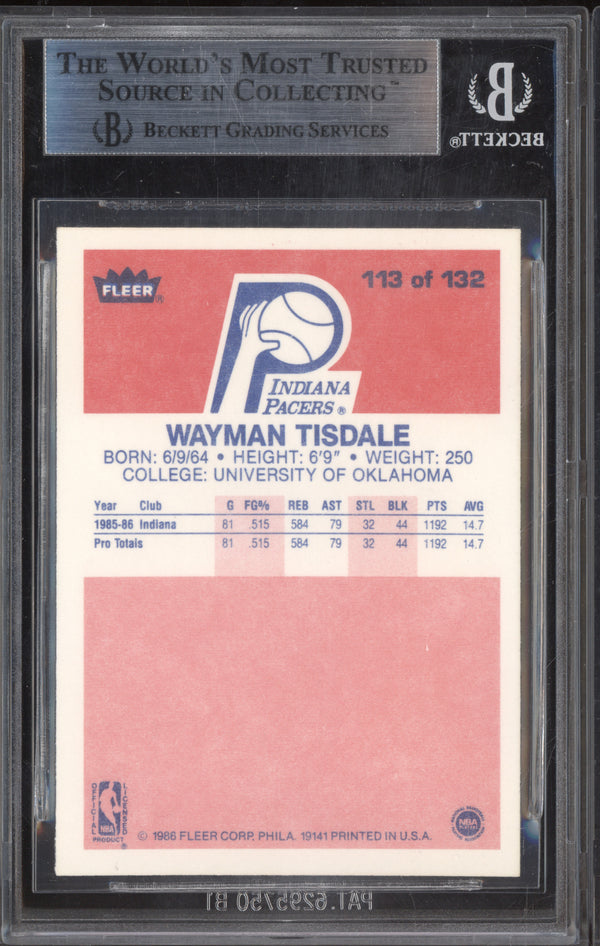 Wayman Tisdale 1986-87 Fleer  113 BGS 9