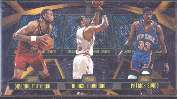 Mutombo Mourning Ewing 1998-99 Topps Stadium Club Triumvirate Illuminator Uncut