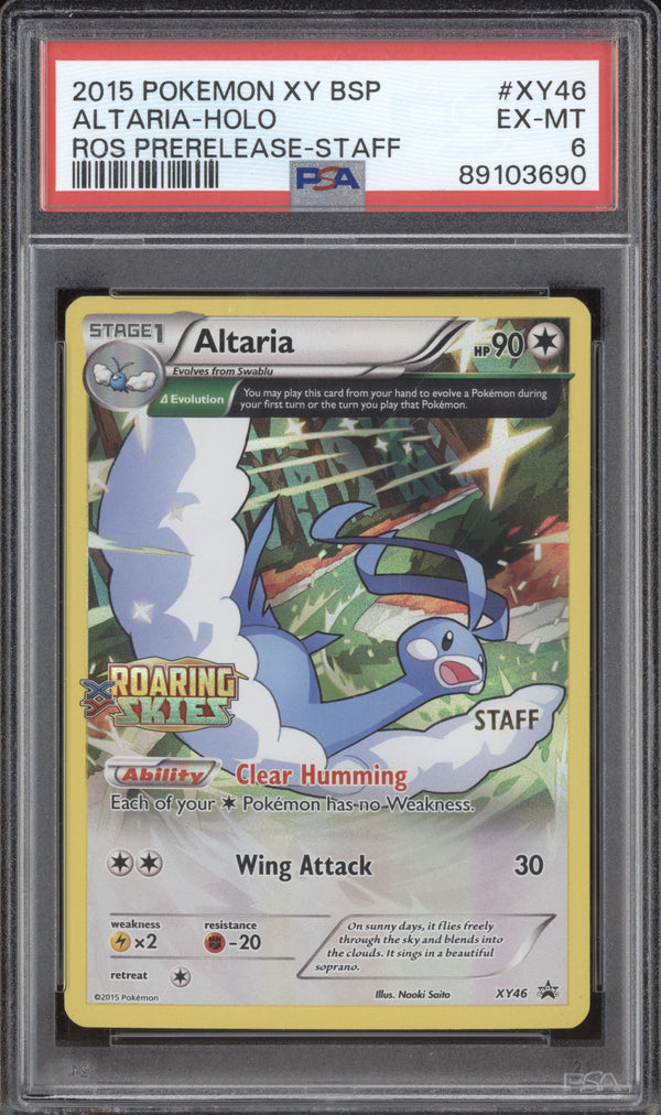 Altaria Holo 2015 Pokemon Roaring Skies XY46 Prerelease Staff Promo PSA 6