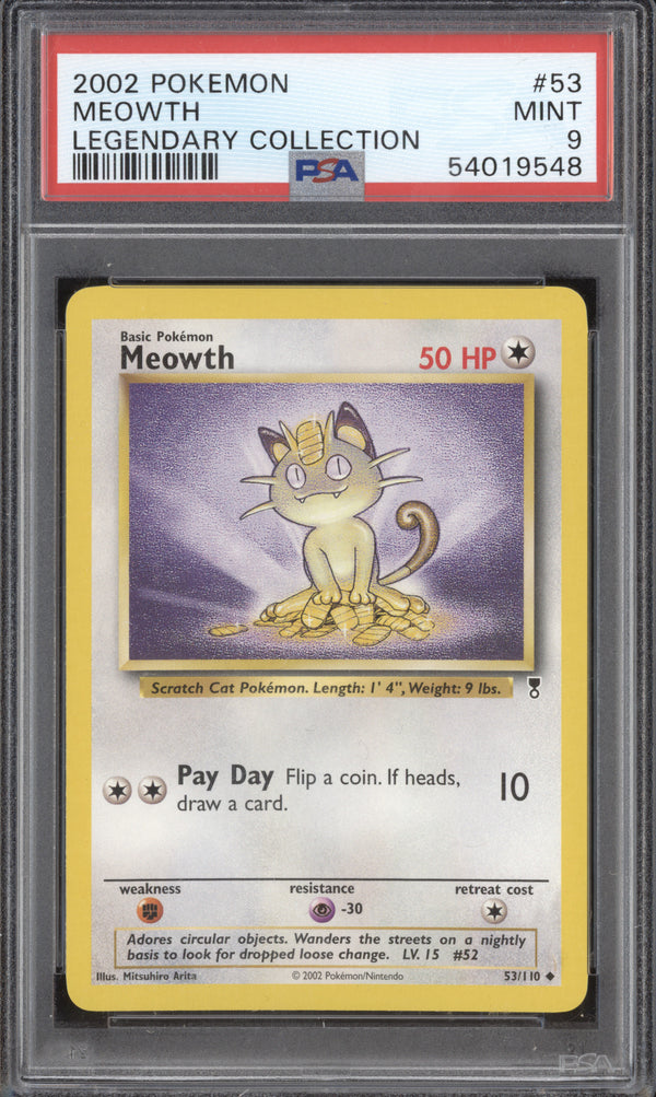 Meowth 2022 Pokemon Legendary Collection 53/110 PSA 9