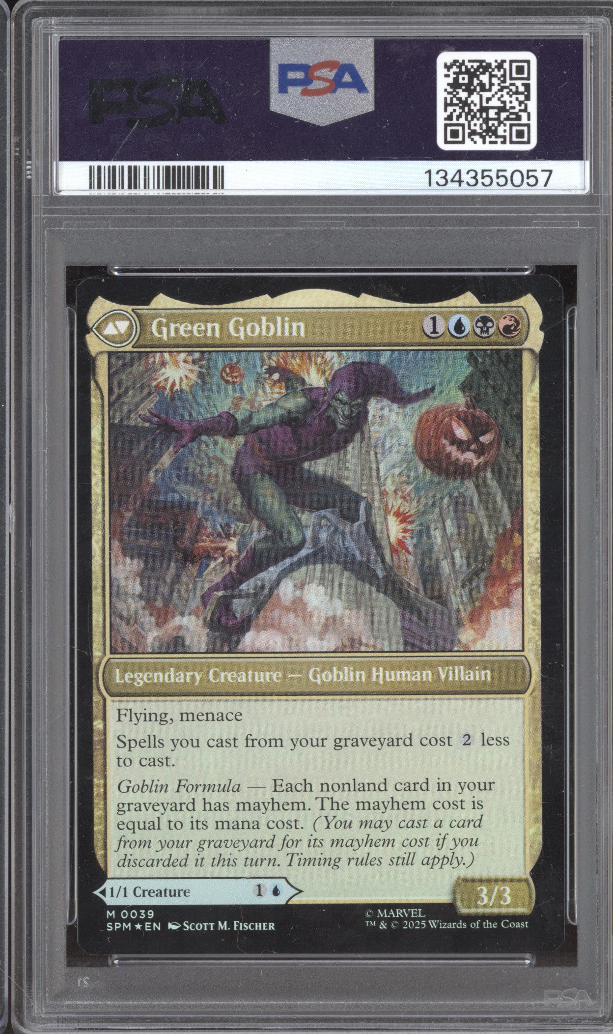 2025 MTG Marvel Spider-Man 0039 Norman Osborn Green Goblin Foil PSA 10