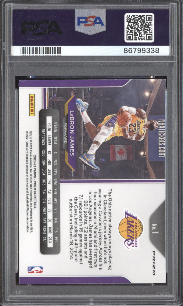 Lebron James 2020-21 Panini Prizm 1 Red Ice PSA 10