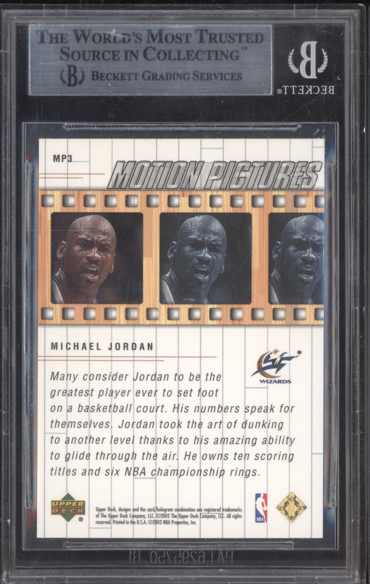 Michael Jordan 2001-02 Upper Deck SE MP3 Motion Pictures BGS 9