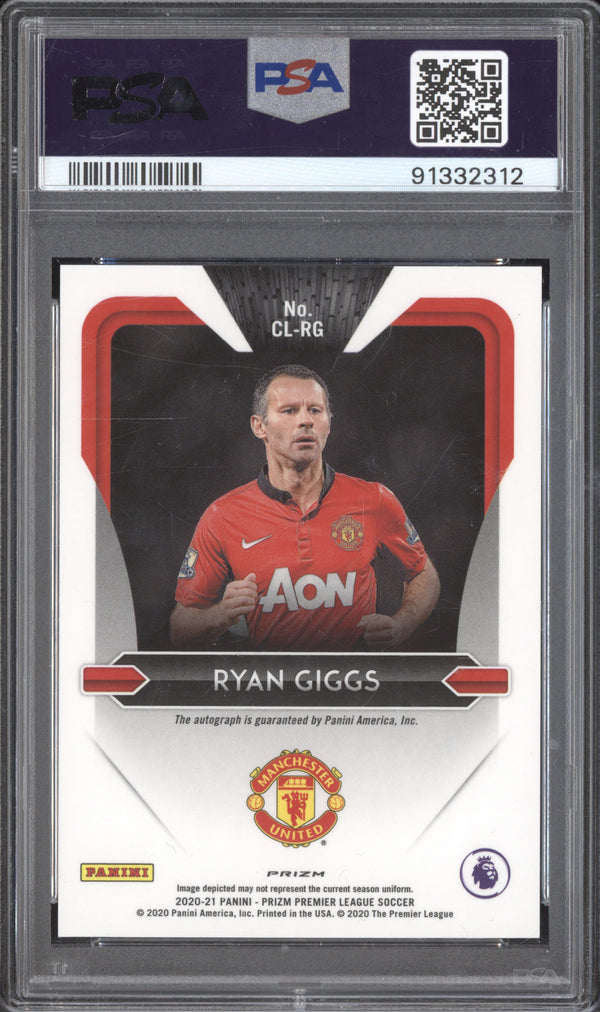 Ryan Giggs 2020-21 Panini Prizm CL-RG Club Legends Signatures Choice PSA 10/10