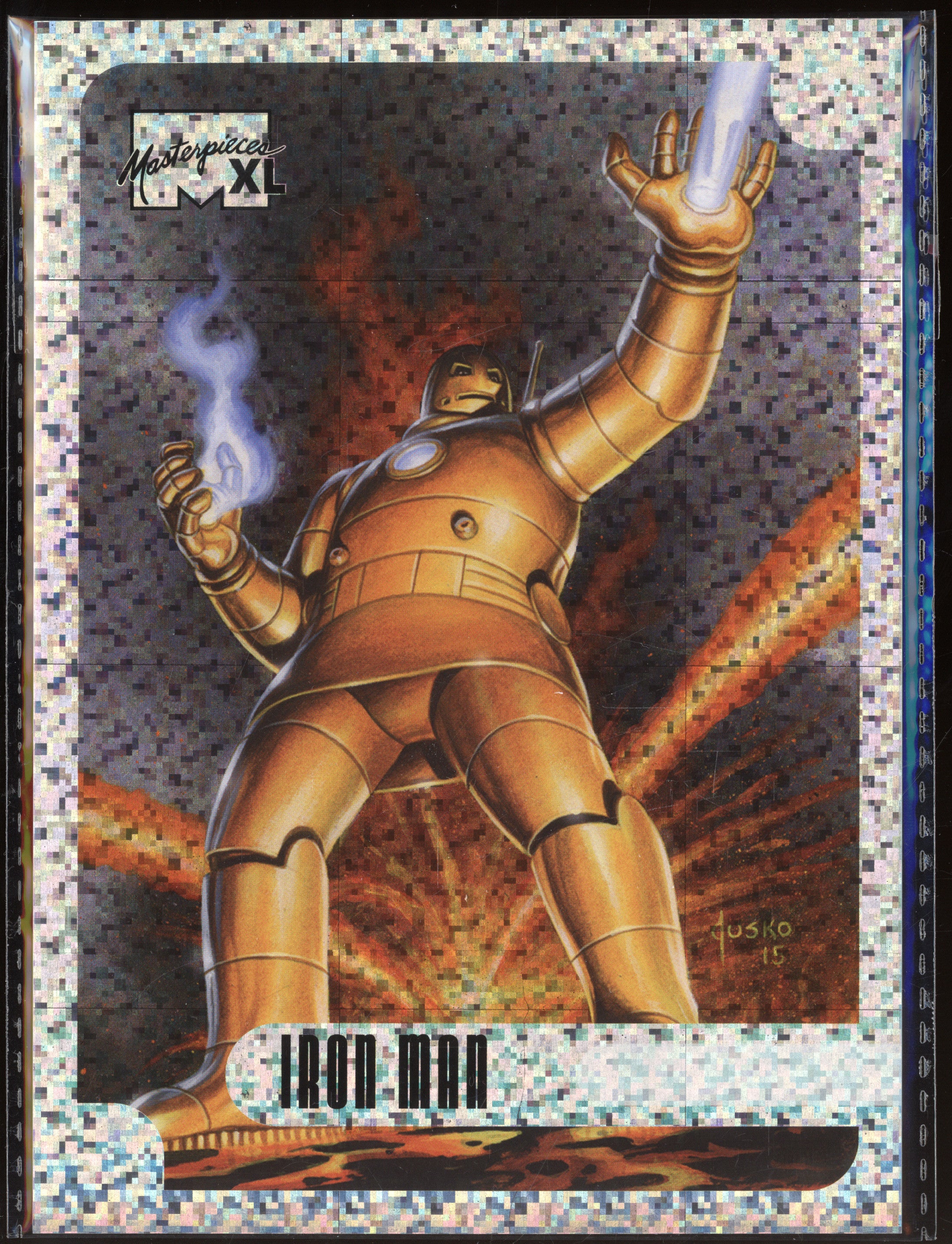 Iron Man 2023 Skybox Masterpieces XL 5  Holofoil Speckle Parallel 64/99