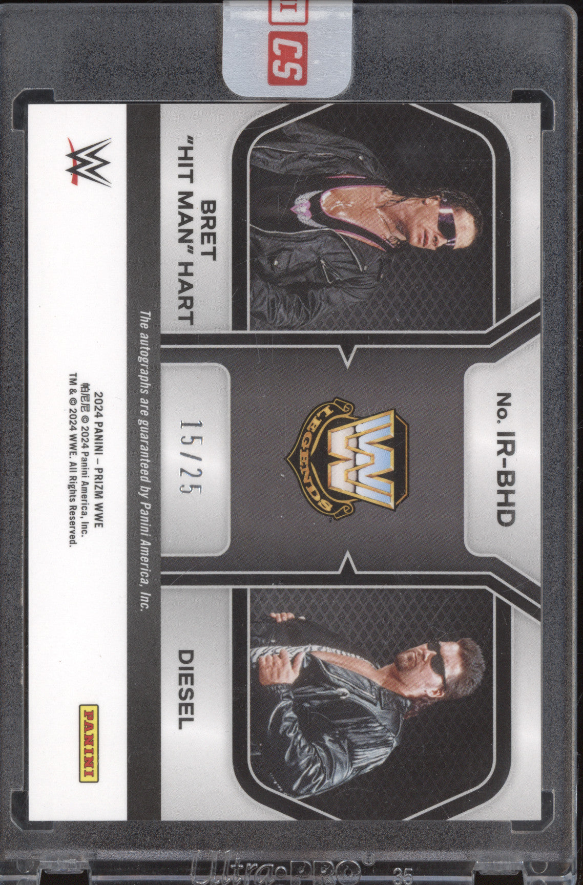 Bret Hart Diesel 2024 Panini Prizm IR-BHD Iconic Rivals Dual Auto 15/25