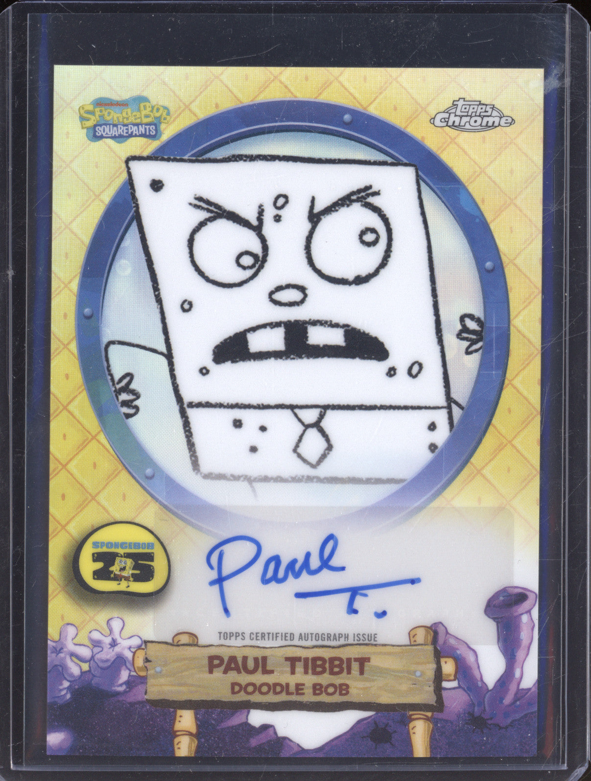 2025 Topps Chrome SpongeBob 25th Anniversary Doodle Bob Auto SA-DO Paul Tibbit