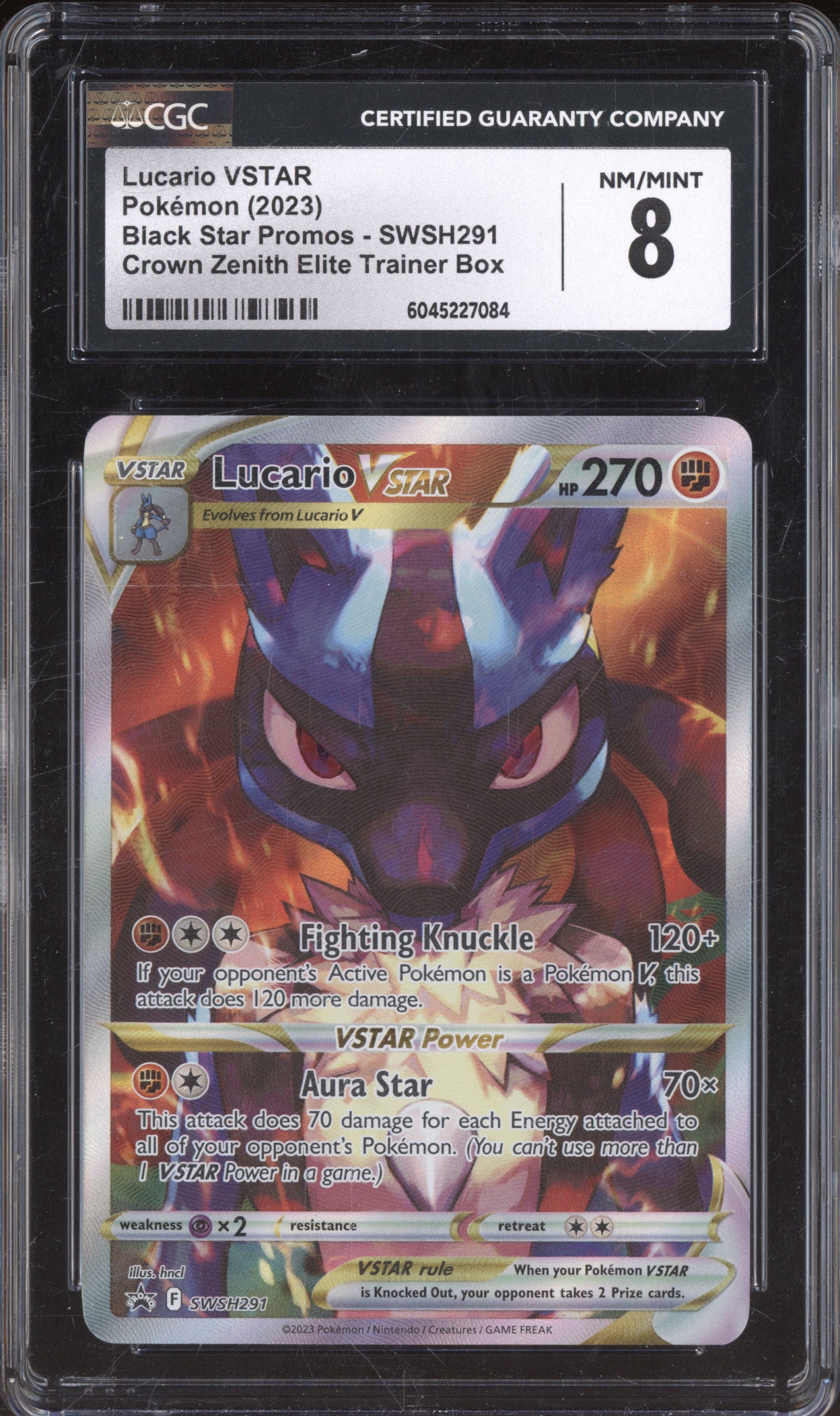 2023 Pokemon Black Star Promos SWSH291 Lucario VSTAR CGC 8