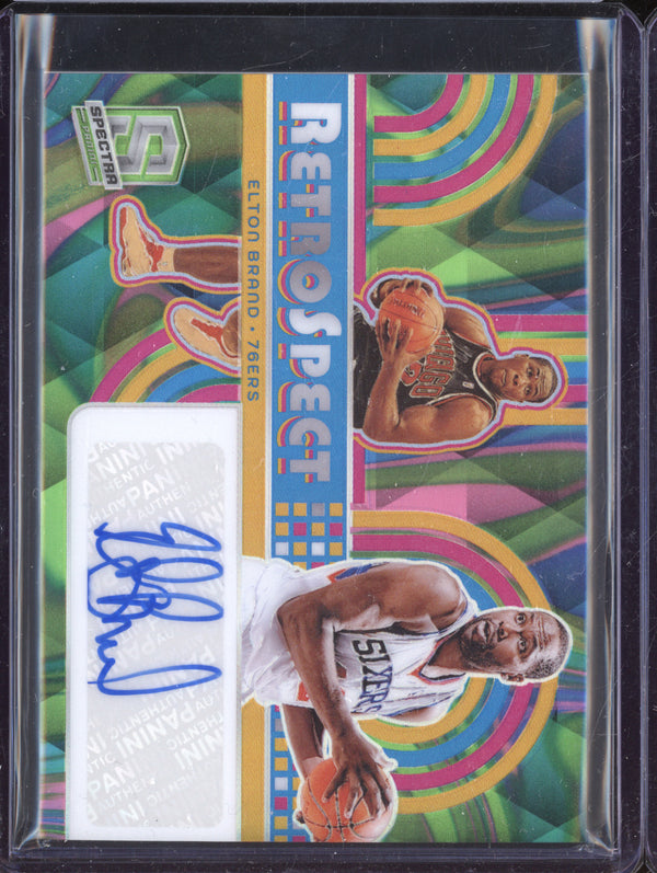 Elton Brand 2023-24 Panini Spectra RSA-EBR RetroSpect Autographs Marble 2/5