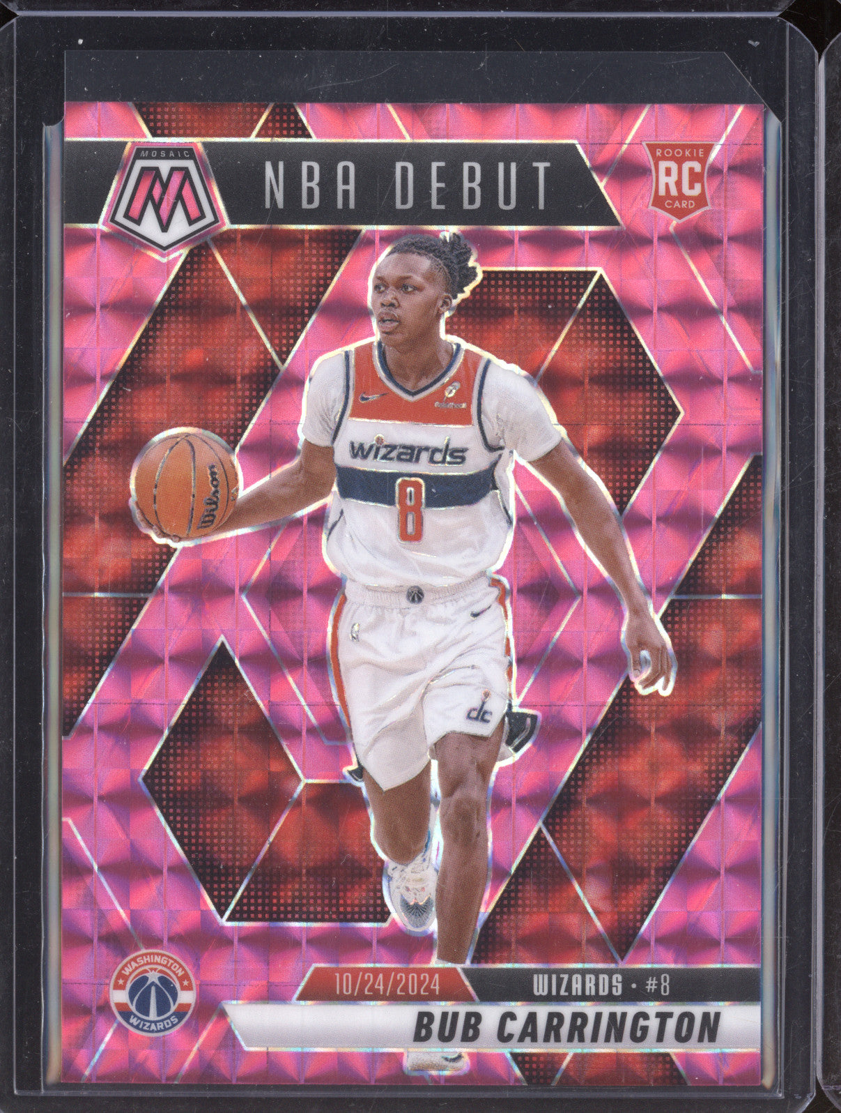 Bub Carrington 2024-25 Panini Mosaic 259 NBA Debut Pink RC 167/175