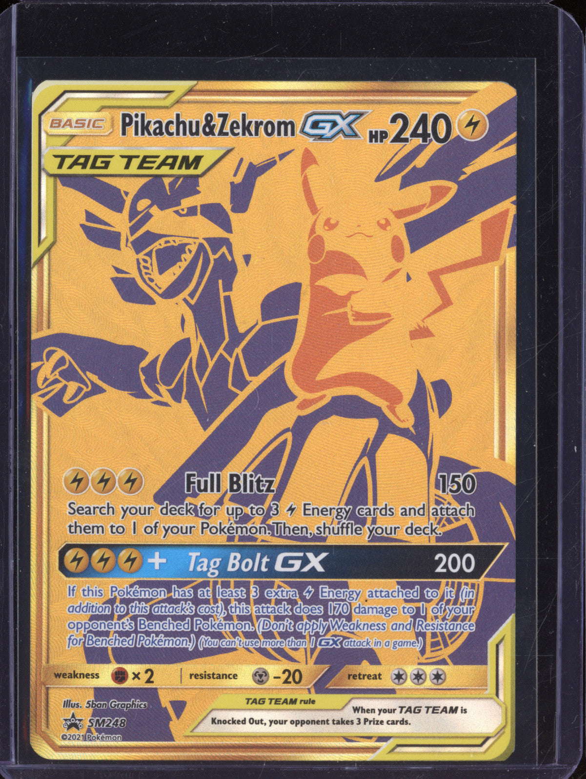Pikachu & Zekrom GX 2021 Pokemon Sun & Moon Promos SM248 Full Art