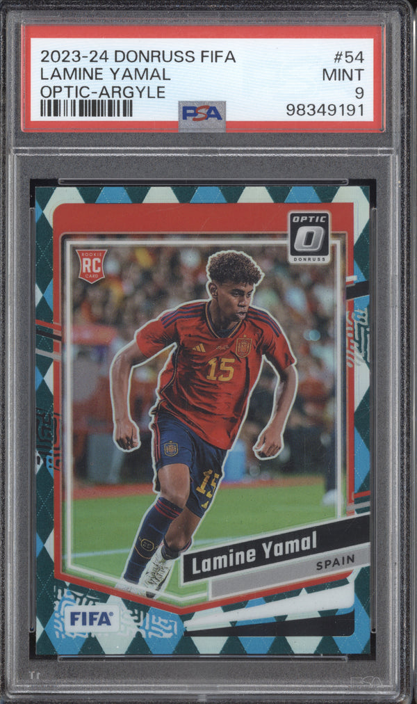 Lamine Yamal 2023-24 Panini Donruss FIFA 54 Optic Argyle RC PSA 9