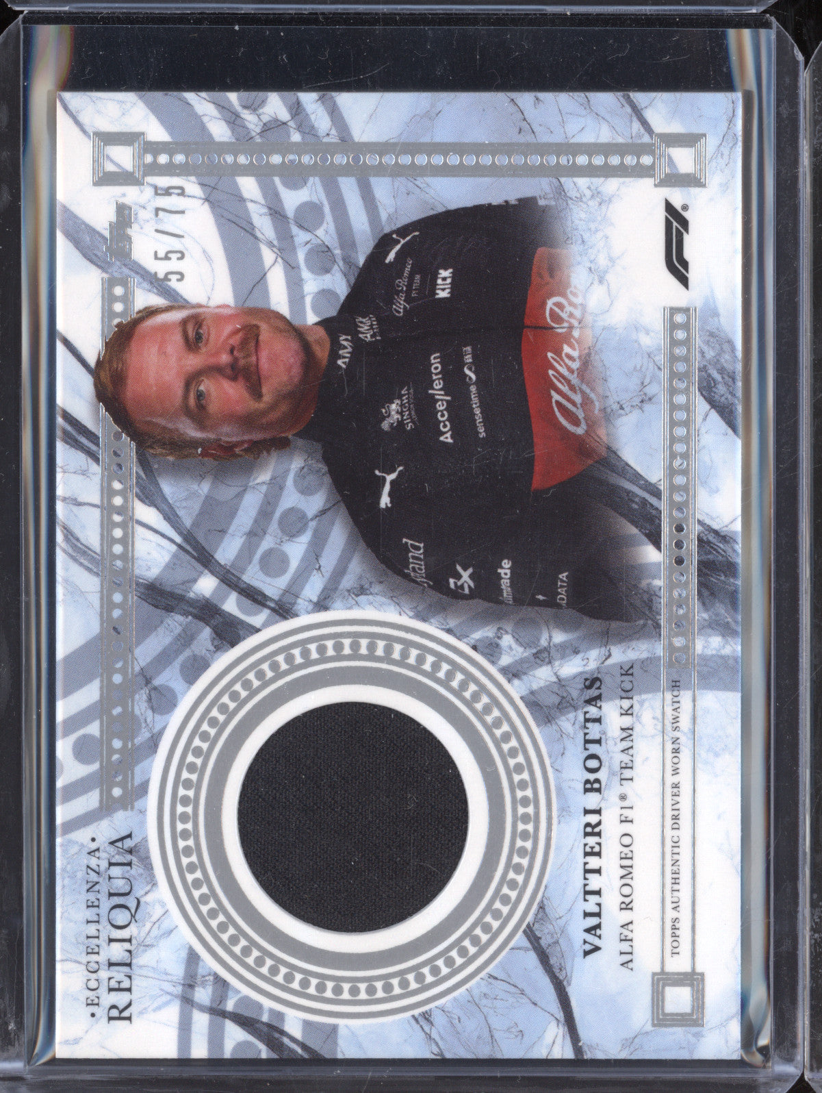 Valtteri Bottas 2023 Topps Eccellenza Reliquia Grey 55/75