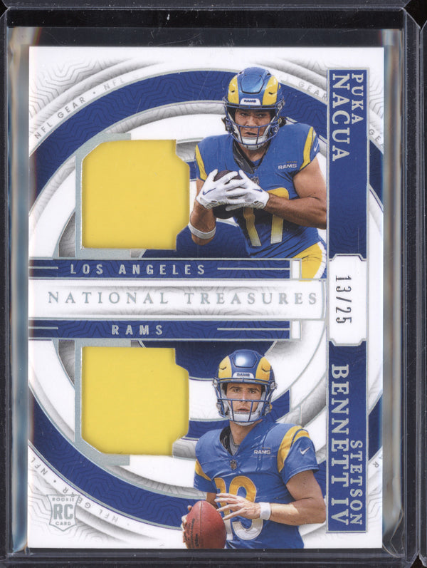 Puka Nacua Bennett IV 2023 Panini NT NFL Gear Dual Patch Holo Silver RC 13/25