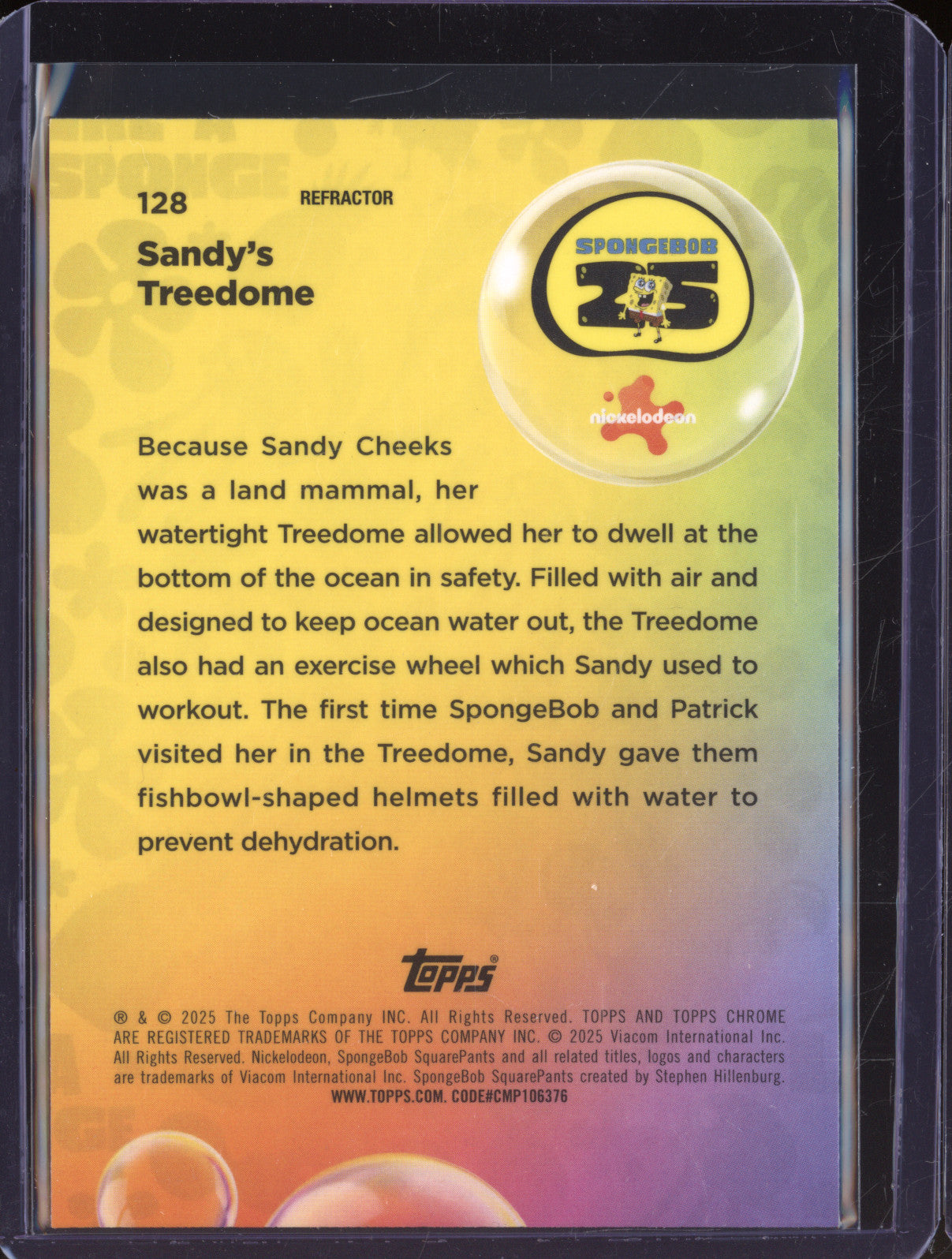 2025 Topps Chrome SpongeBob SquarePants 128 Sandy's Treedome Refractor