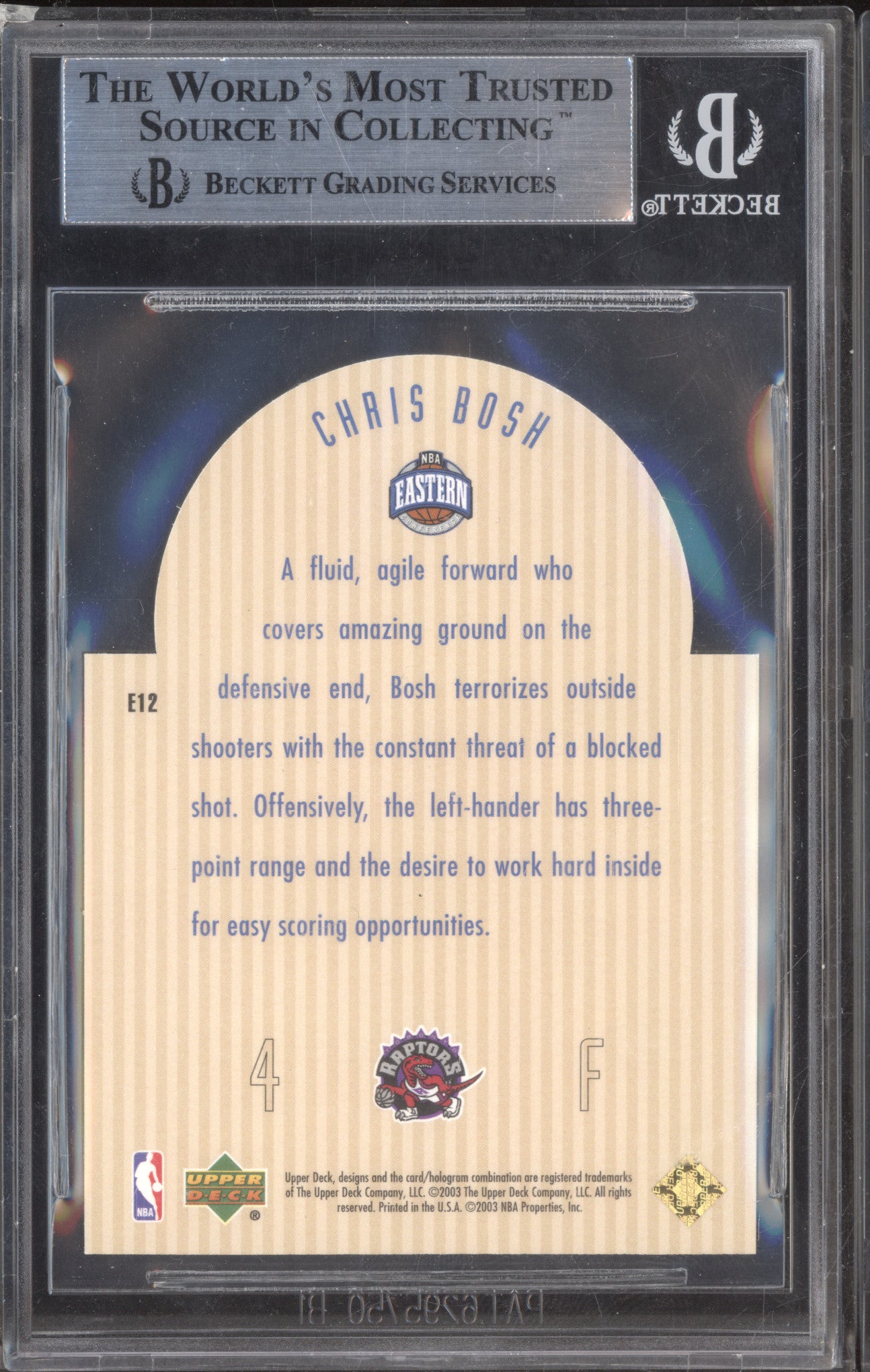 Chris Bosh 2003-04 Upper Deck SE E12 Future All-Star Die-Cut BGS 9