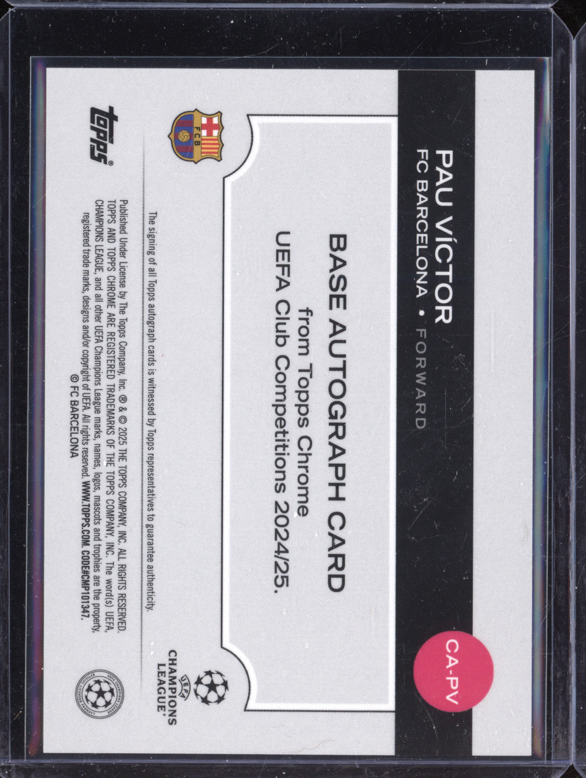 Pau Victor 2024-25 Topps Chrome CA-PV Auto RC