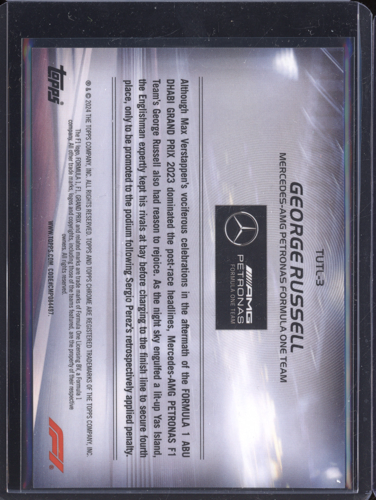 George Russell 2024 Topps Chrome TUTL-3 Turn Up the Lights