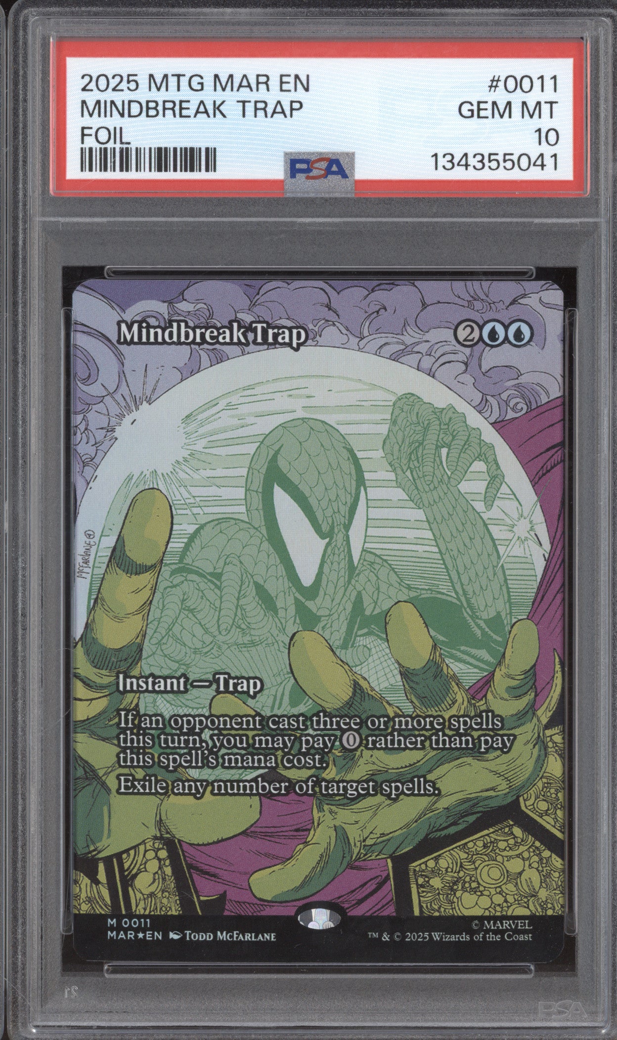 2025 MTG Marvel Spider-Man 0011 Mindbreak Trap Foil PSA 10 POP 1