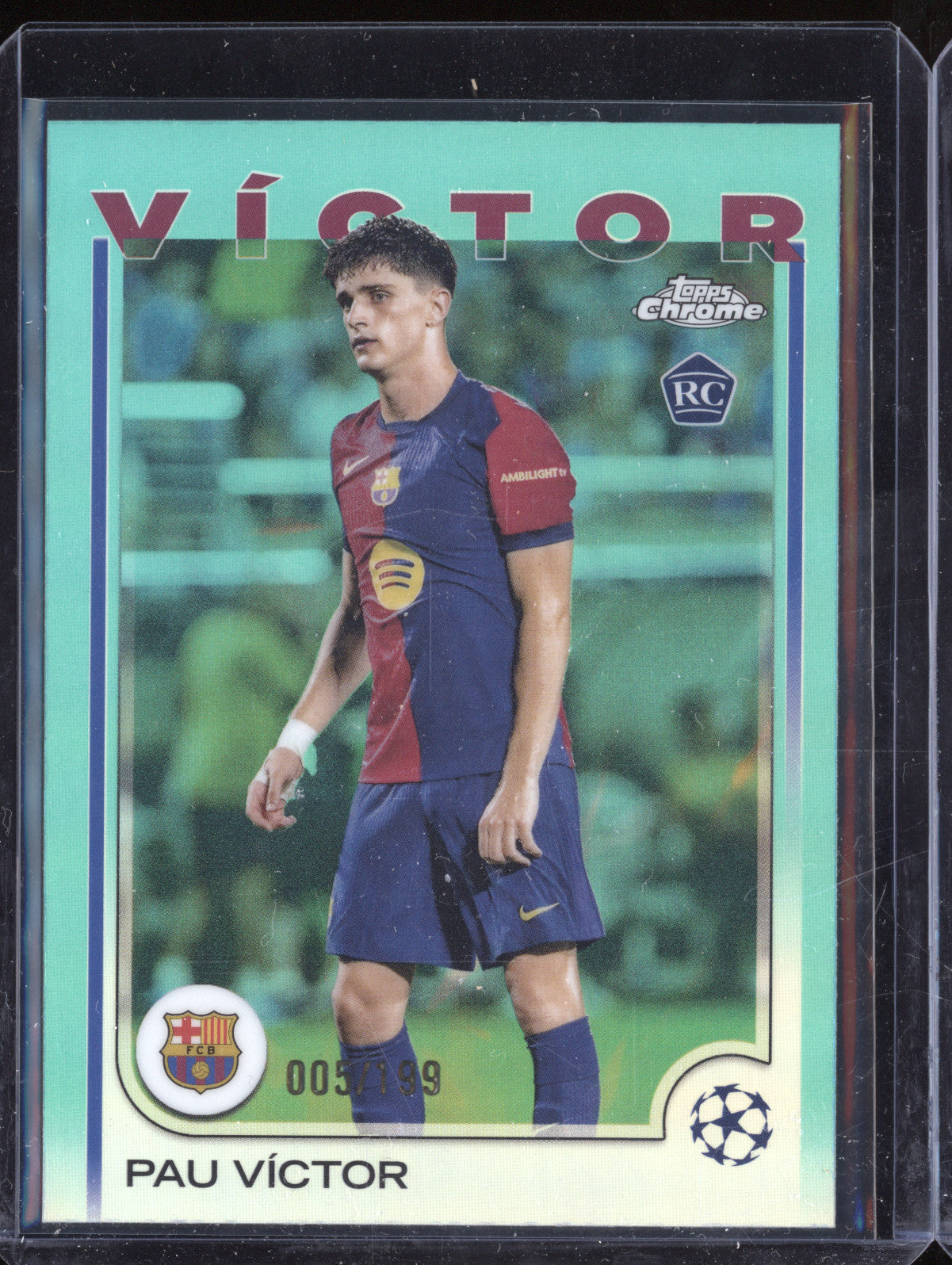 Pau Victor 2024-25 Topps Chrome 16 Aqua Refractor RC 5/199