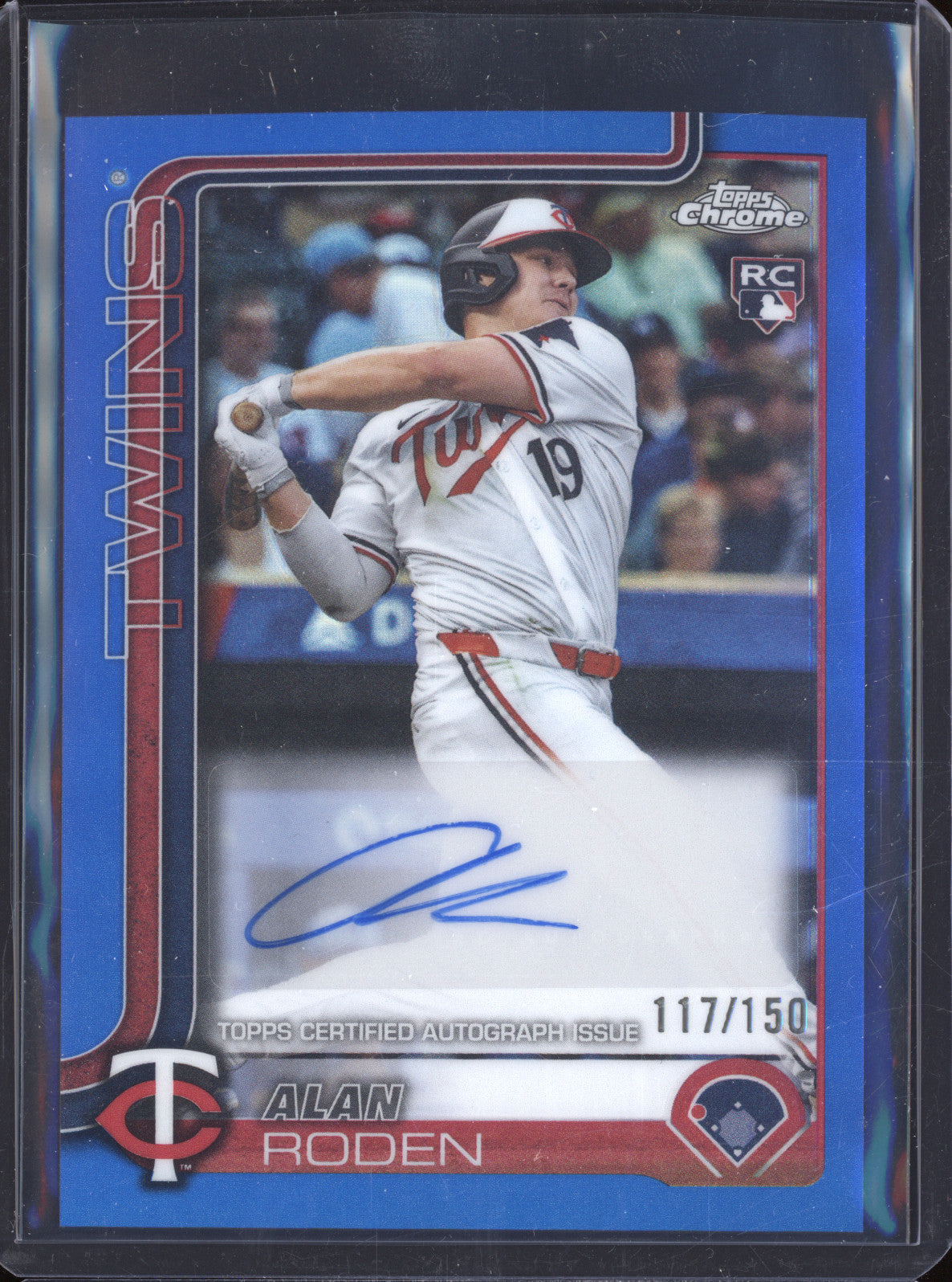 Alan Roden 2025 Topps Chrome Update AC-AR Blue Refractor Auto RC /150