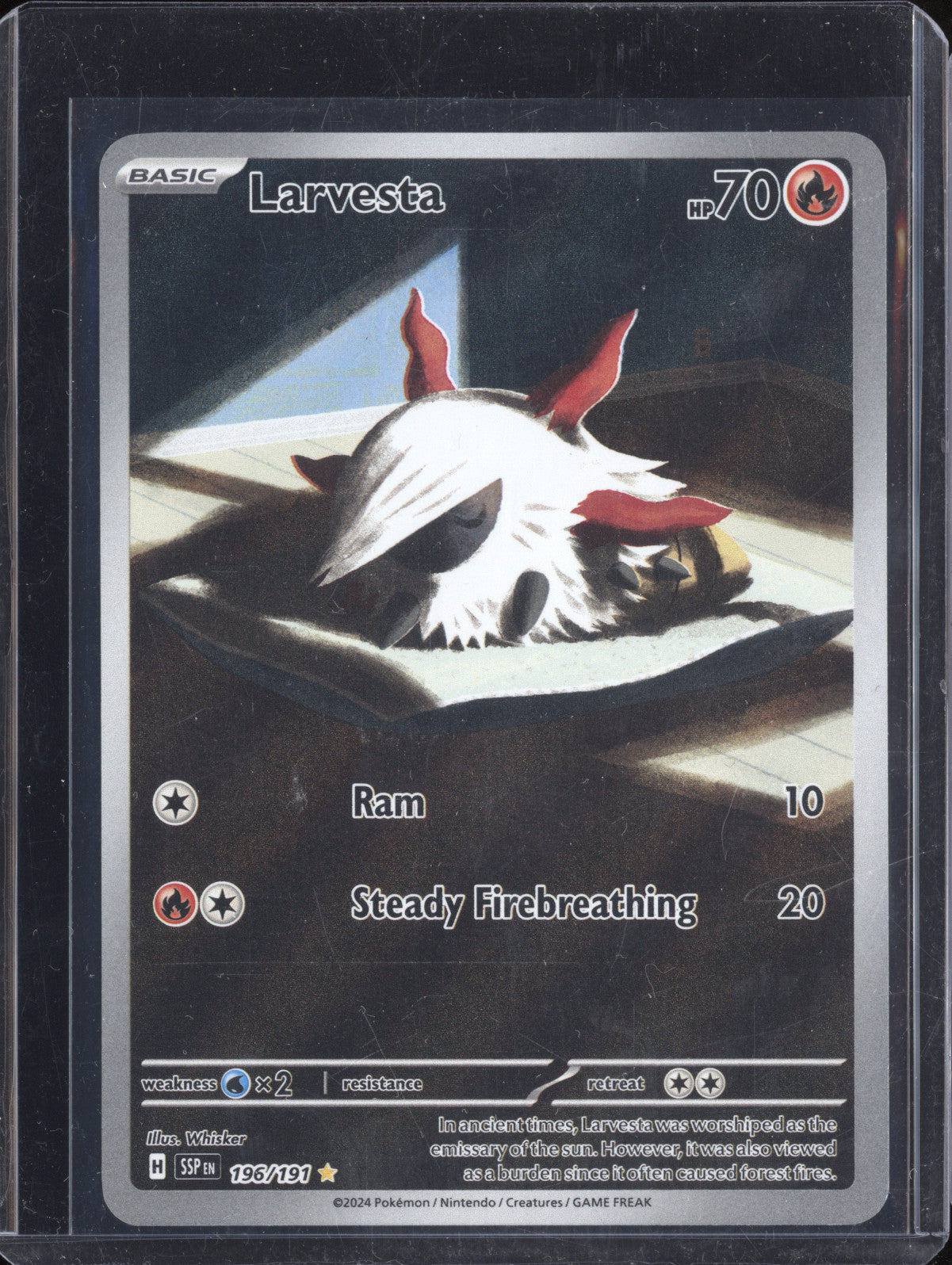 Larvesta 2024 Pokemon Surging Sparks 196/191 Illustration Rare