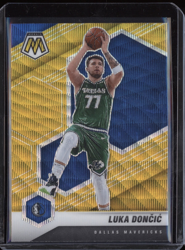 Luka Doncic 2020-21 Panini Mosaic 47 Gold Wave Mosaic