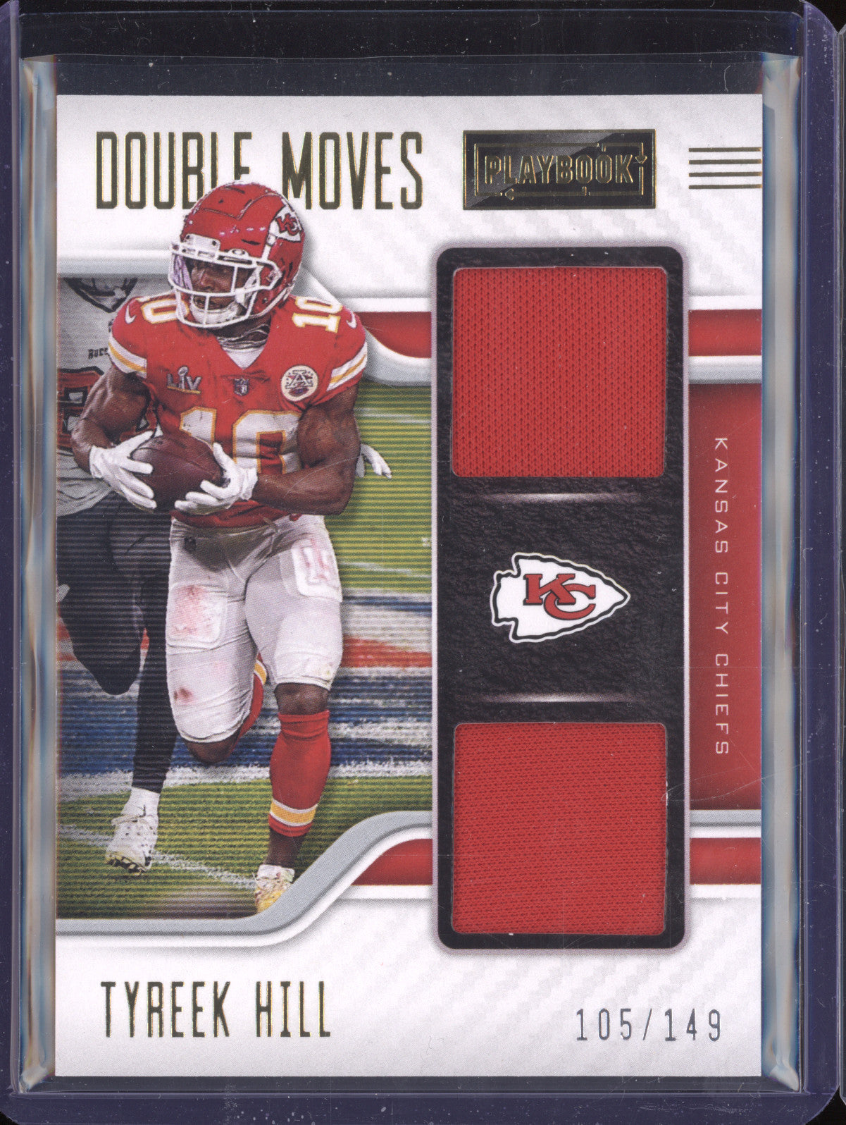 Tyreek Hill 2021 Panini Playbook DM-THI Double Moves Gold 105/149